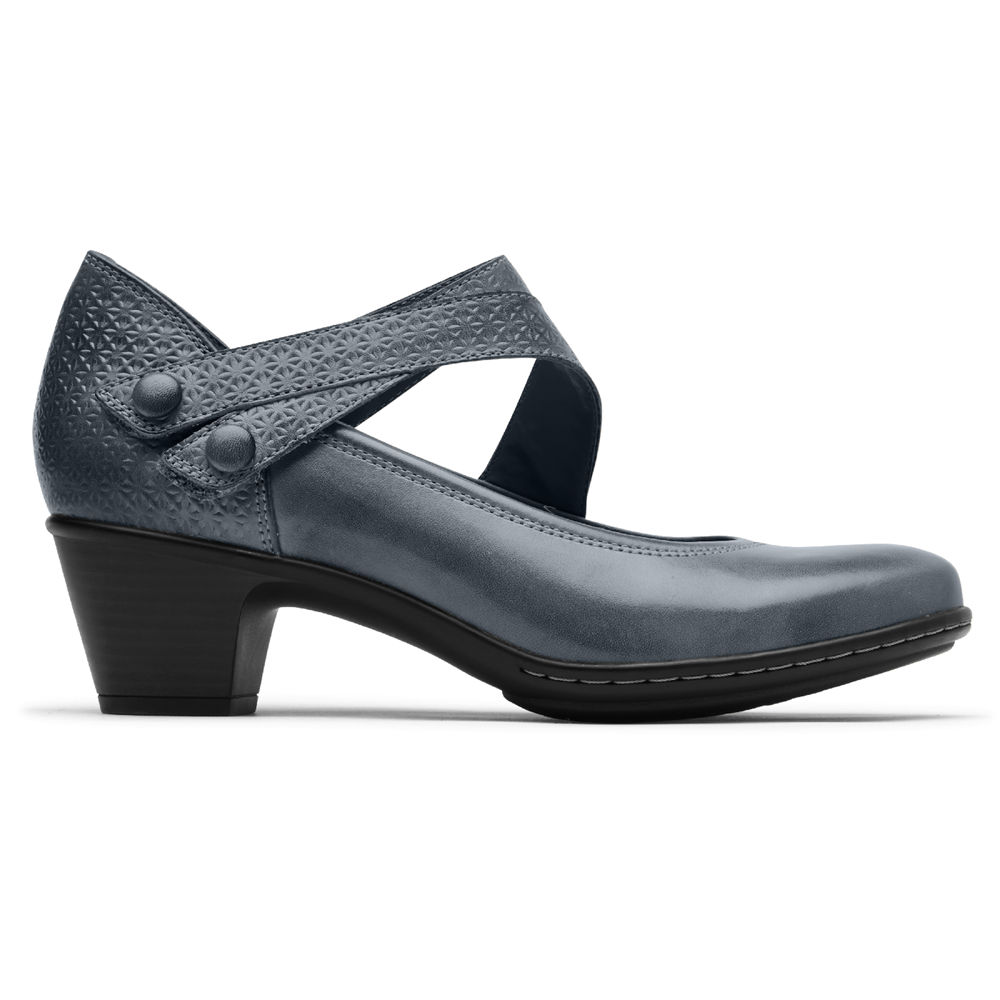 Rockport Womens Cobb Hill Kailyn Asymmetrical Mary Jane - Wedges Navy - ANX845603